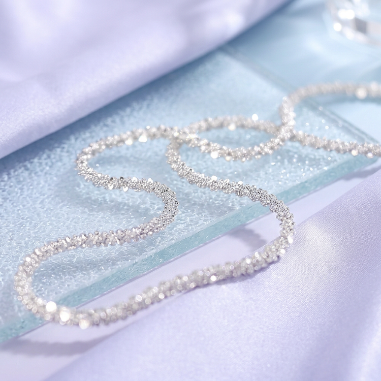 Celestial Shimmer Chain Necklace - 925 Silver Chain with Adjustable Length