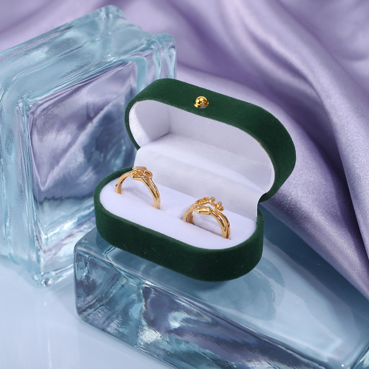 Premium Velvet Jewelry Box - Elegant Ring & Bracelet Storage
