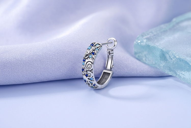 Silver Cubic Zirconia Hoop Earrings